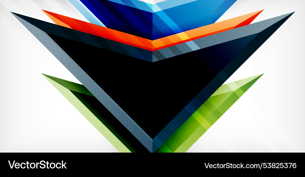 Abstract background color triangles and arrows Vector Image