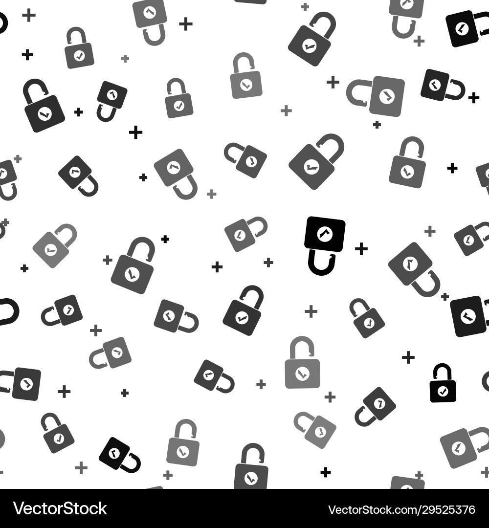 Black open padlock icon isolated seamless pattern Vector Image