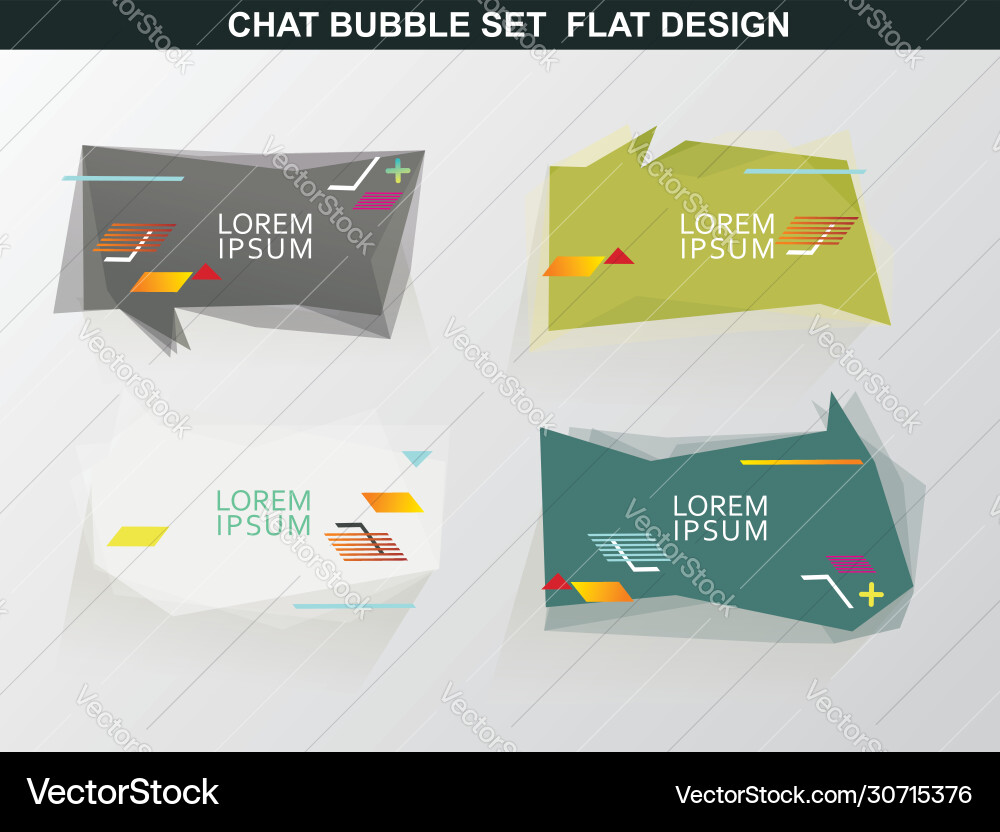 Chat bubble with geometric simple shapes abstract Chat bubble with geometric simple shapes abstract vector image