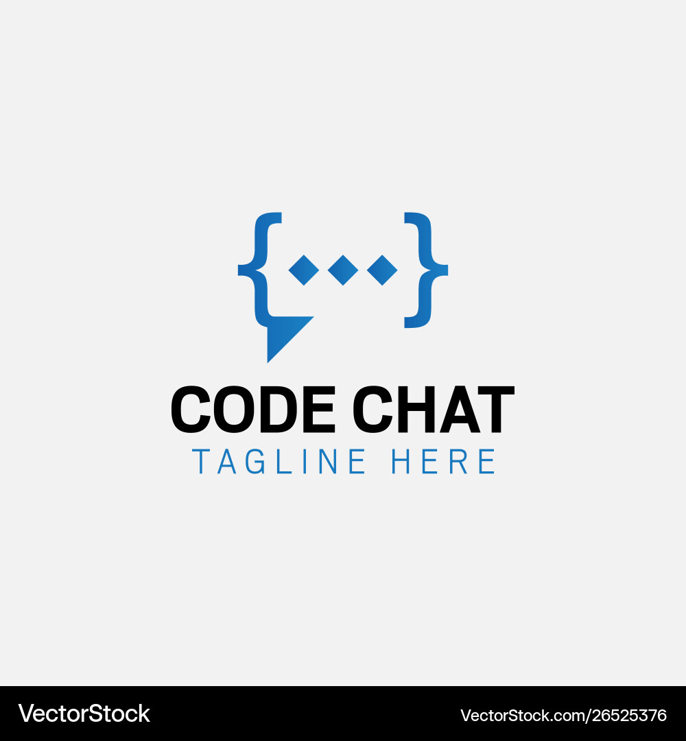 Code Chat Logo Template - Abstract Vector Image