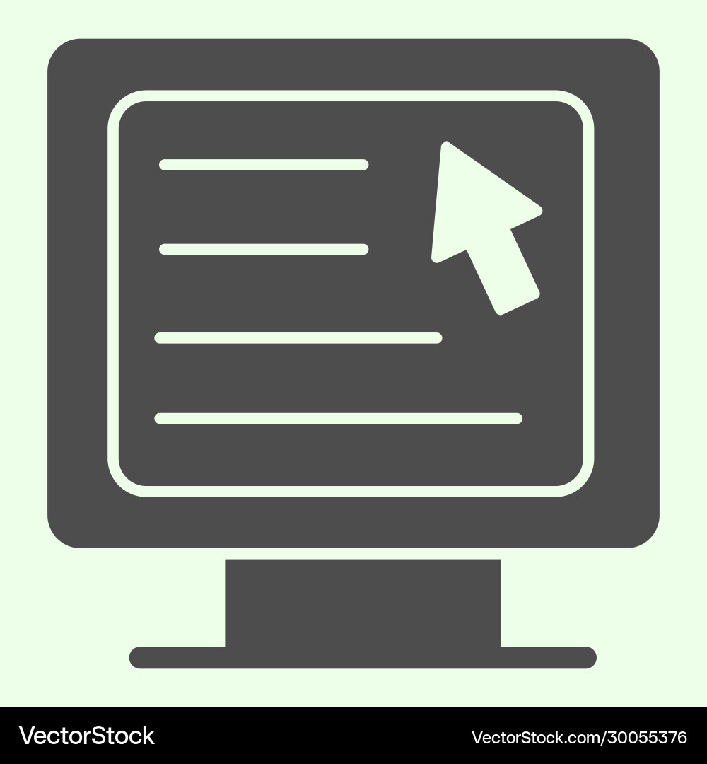 Computer solid icon webpage with cursor Computer solid icon webpage with cursor Vector Image