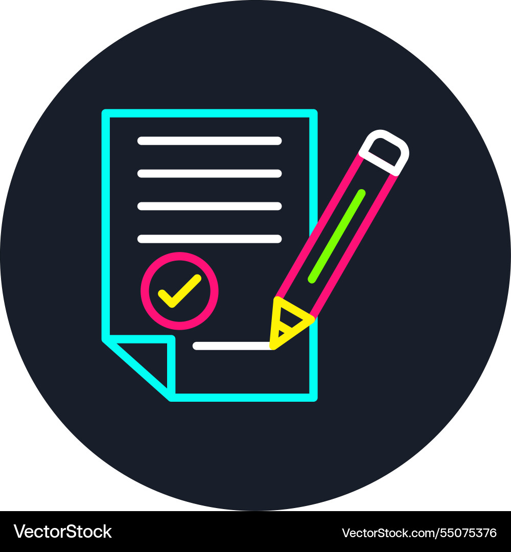 Contract line multi color icon Vector Image