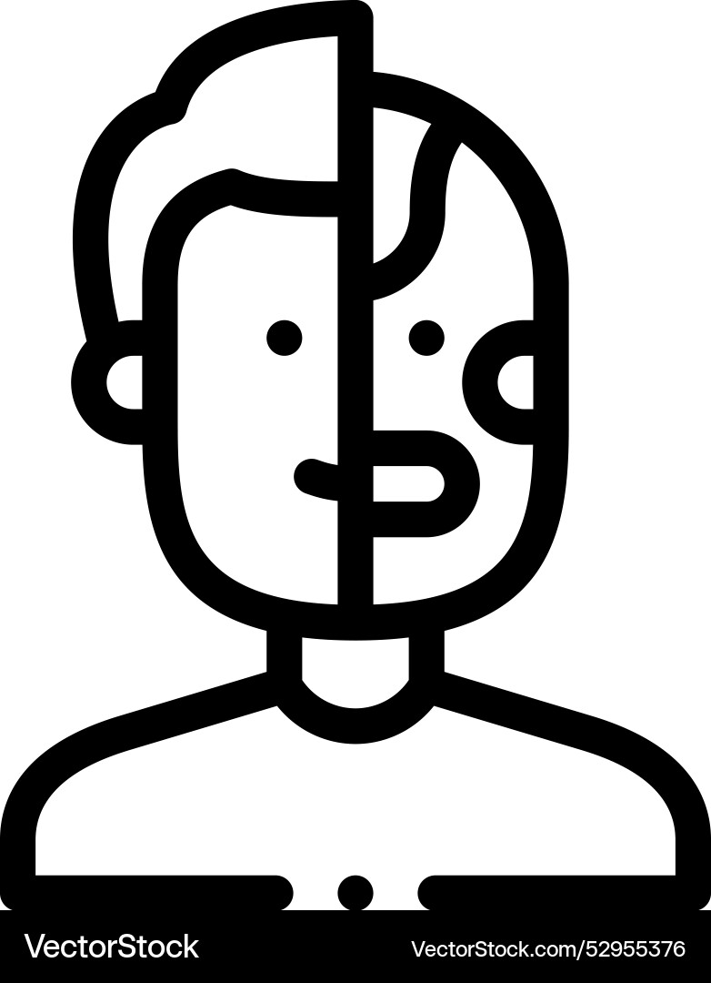 Cyborg icon thin linear style design isolated Cyborg icon thin linear style design isolated vector image