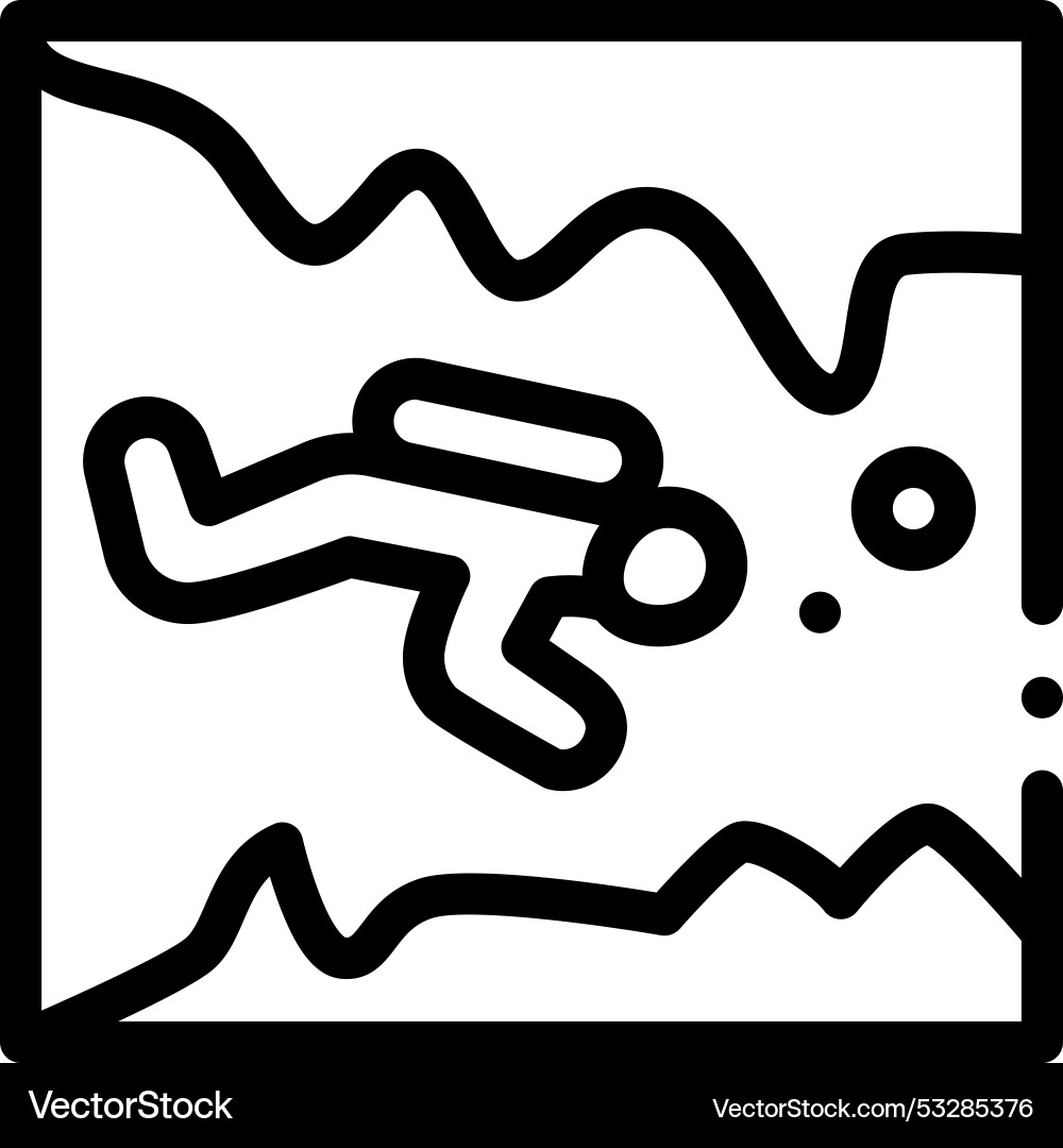 Diving icon thin linear style design isolated Vector Image