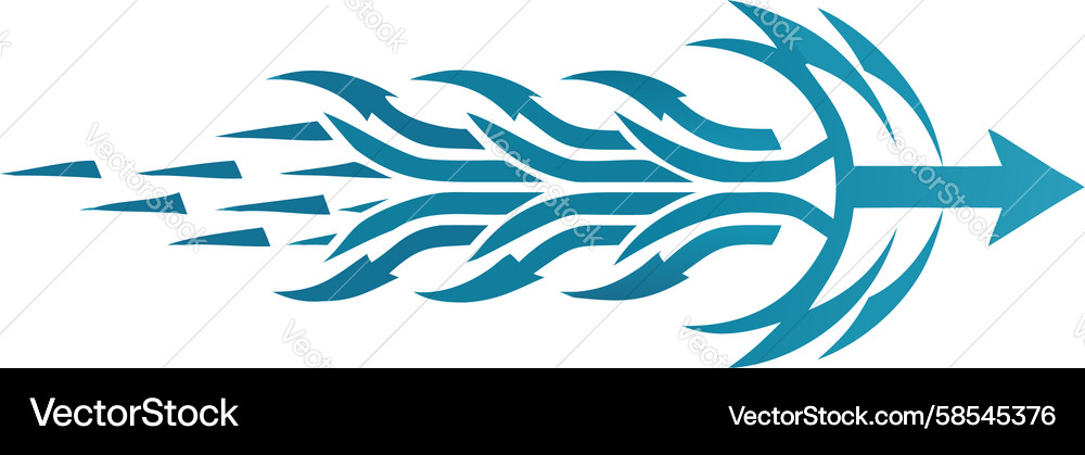 Flowing Arrow Element Vector Image