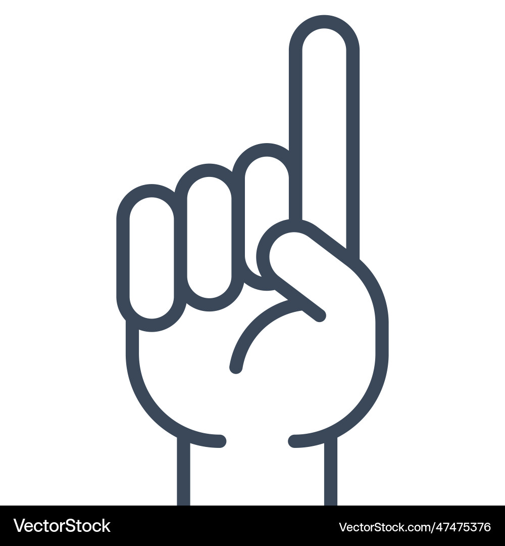 Hand with index finger icon Hand with index finger icon Vector Image