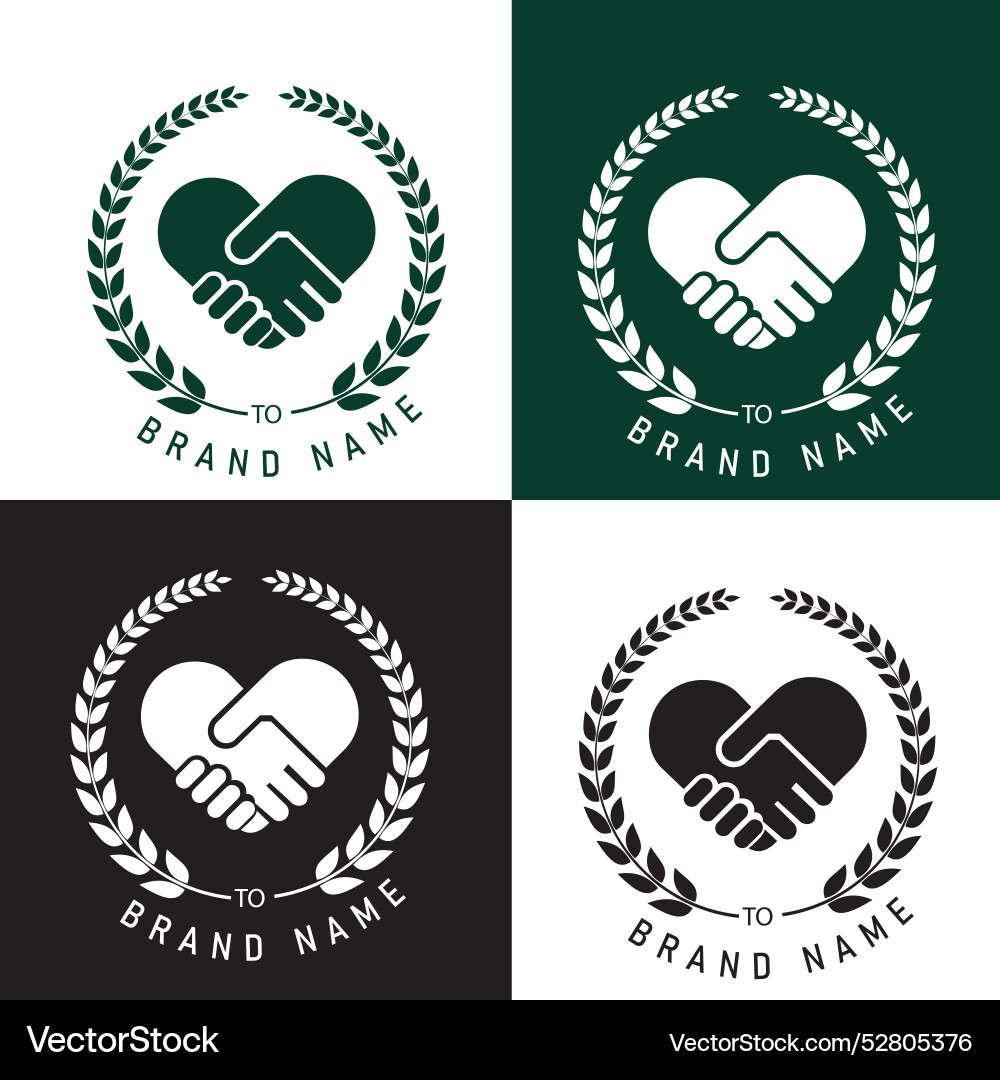 Handshake logo design Royalty Free Vector Image