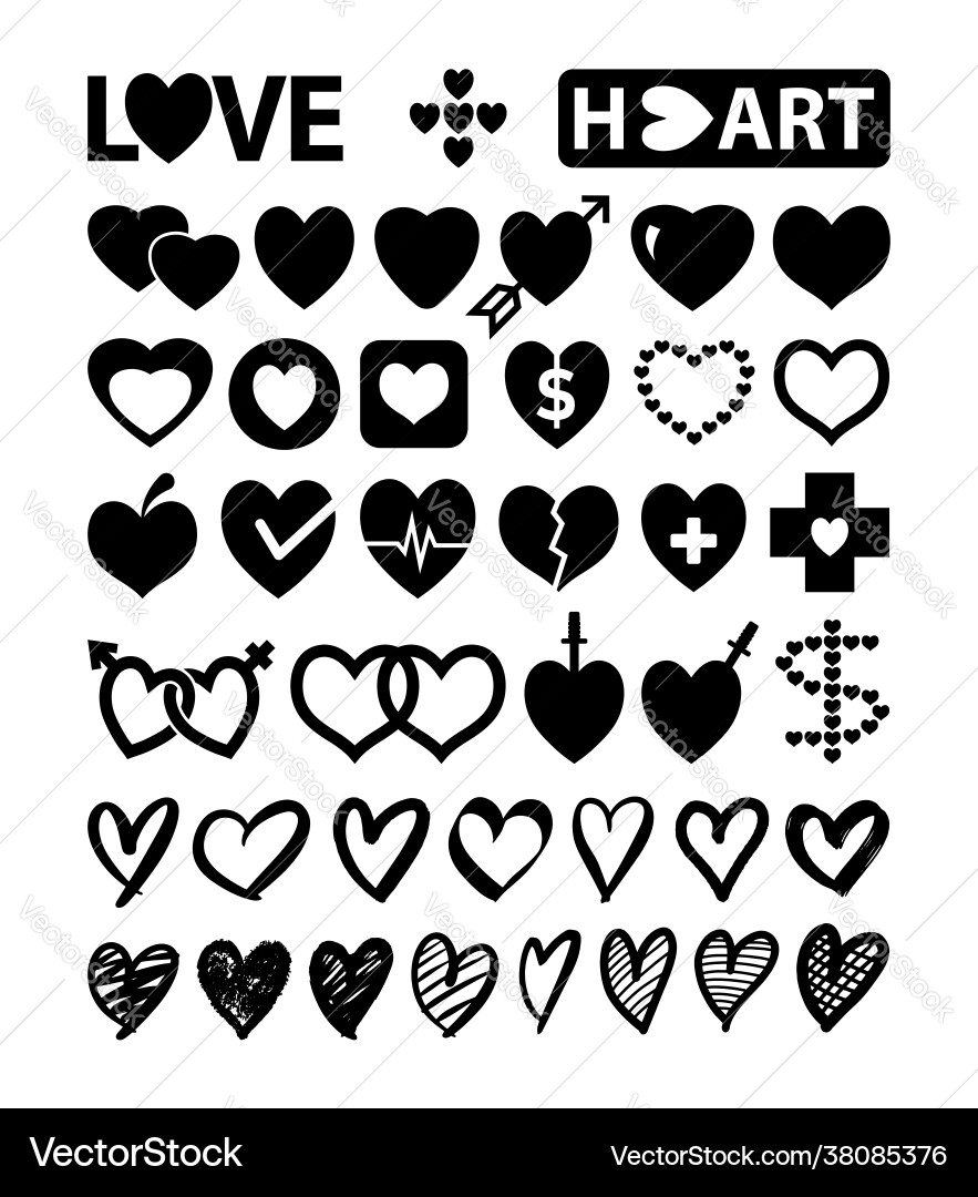 Heart Symbol Collection Royalty Free Vector Image
