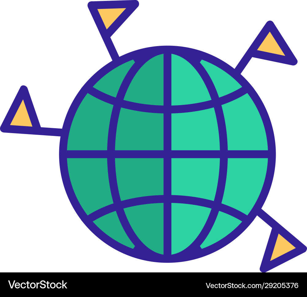 Location objects icon isolated contour Vector Image