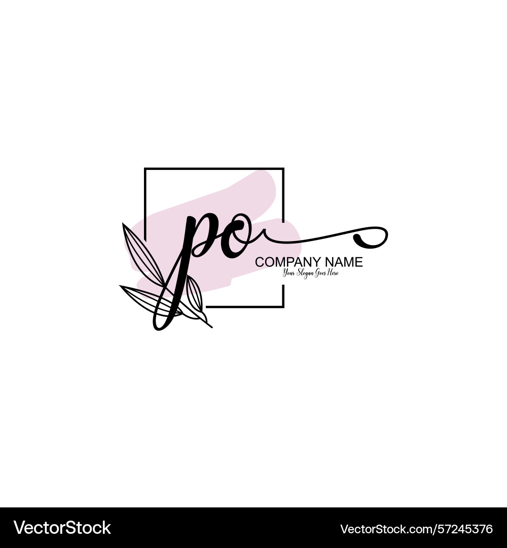 Modern botanical po initial logo collection Vector Image