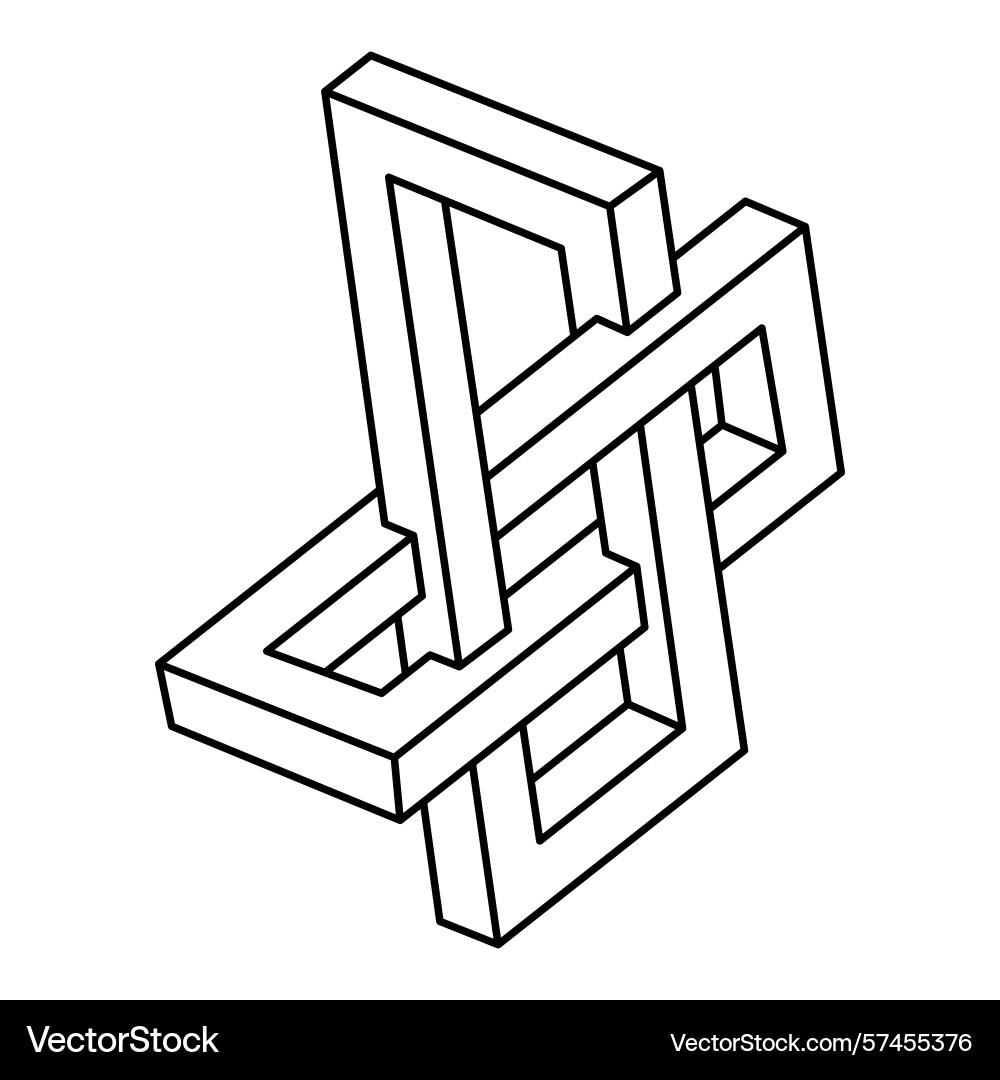 Optical illusion unreal geometric object Optical illusion unreal geometric object Vector Image