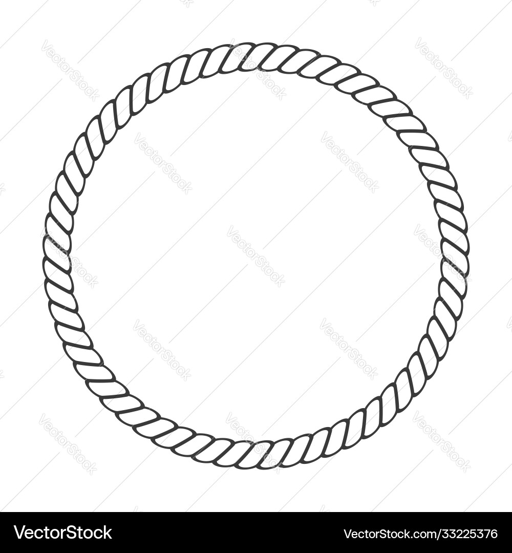 Round rope frame circle ropes rounded border Round rope frame circle ropes rounded border Vector Image