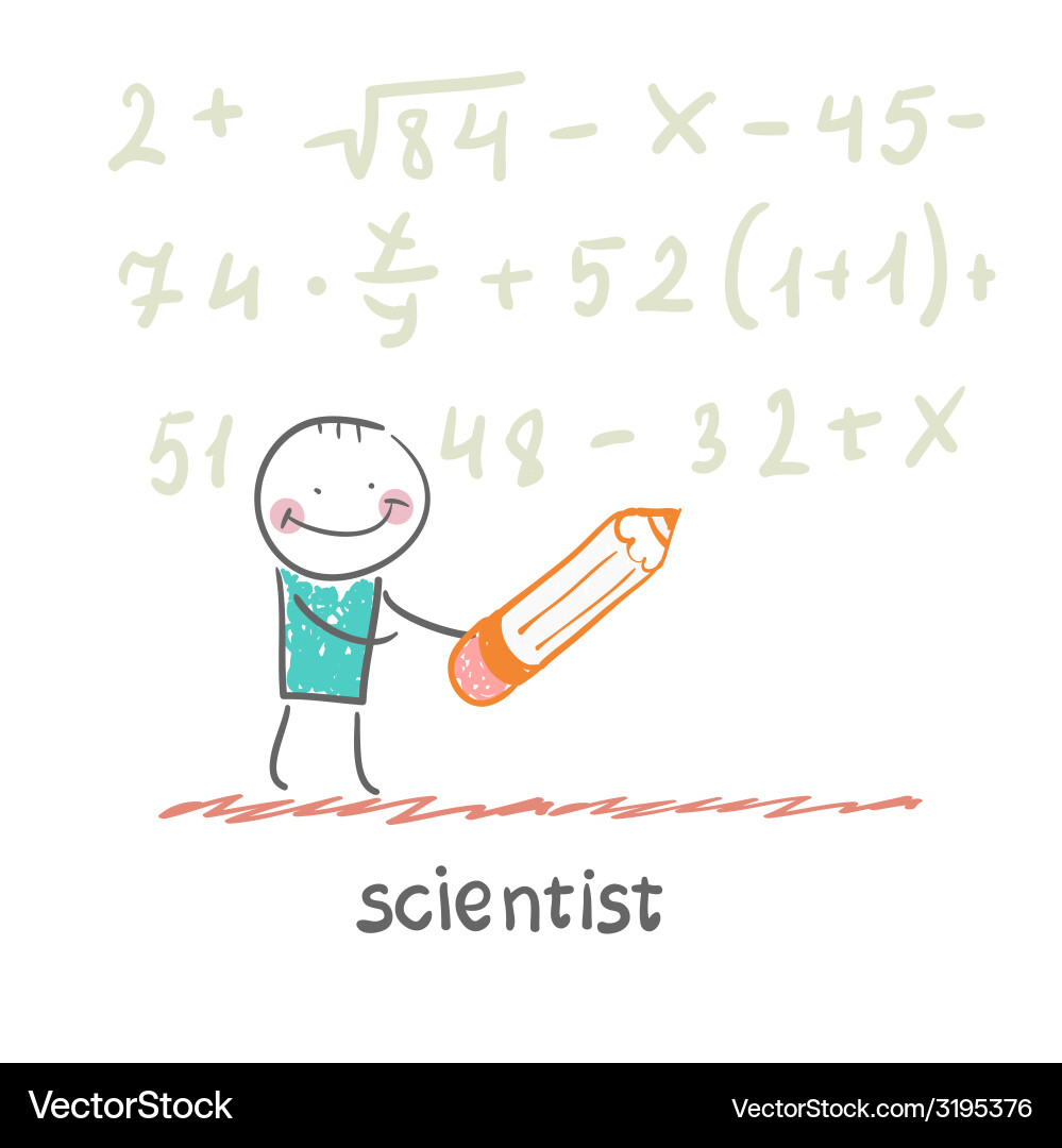 Scientist Studying in a Lab vector image
