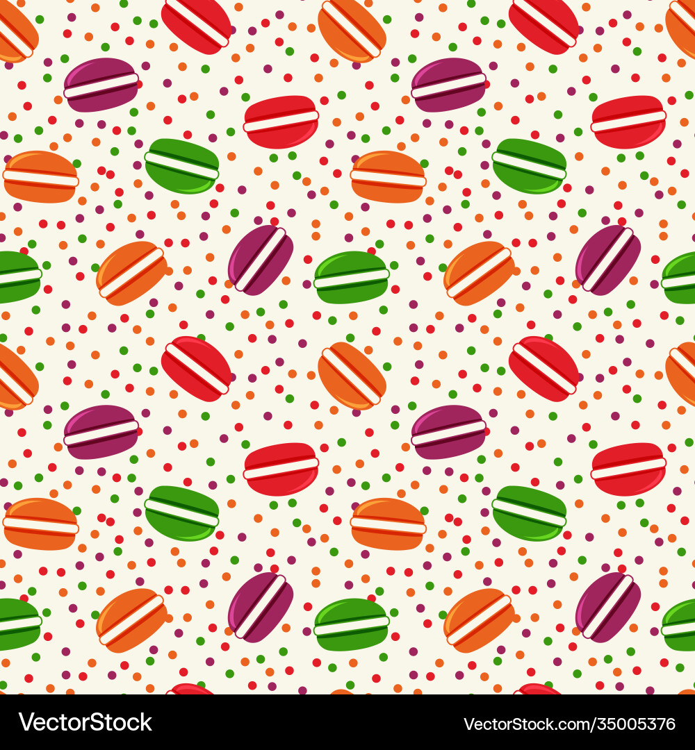 Seamless pattern with macaroons vector image