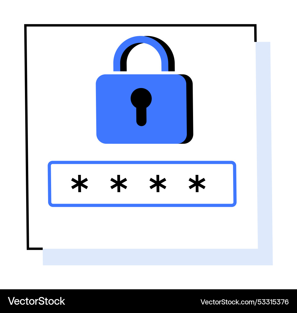 Secure encryption password for online vector image