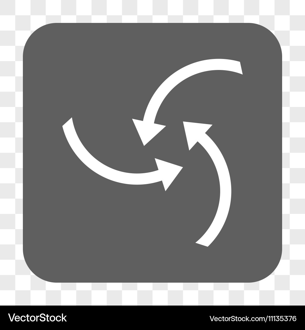 Swirl arrows rounded square button Vector Image