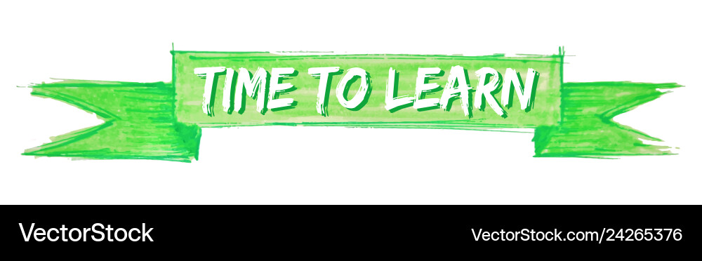 Time to learn ribbon Vector Image