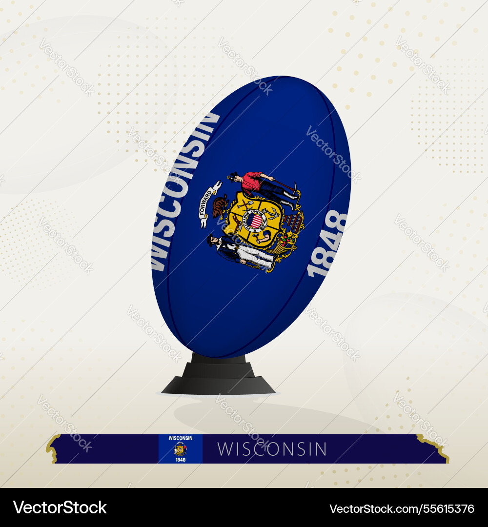 Wisconsin Rugby Ball auf Kick-Tees Wisconsin Rugby Ball auf Kick-Tees vektorbild