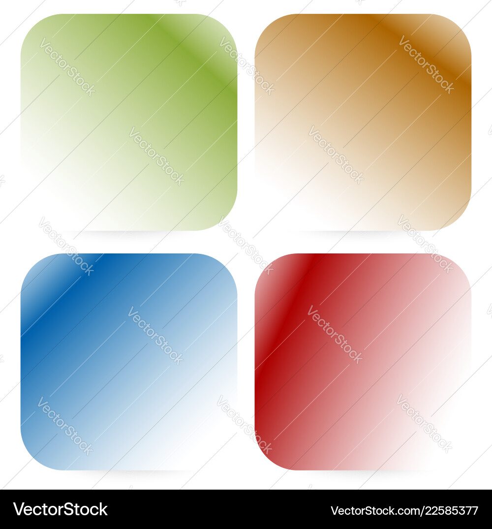 Bright colorful button badge shapes with shadow Vector Image