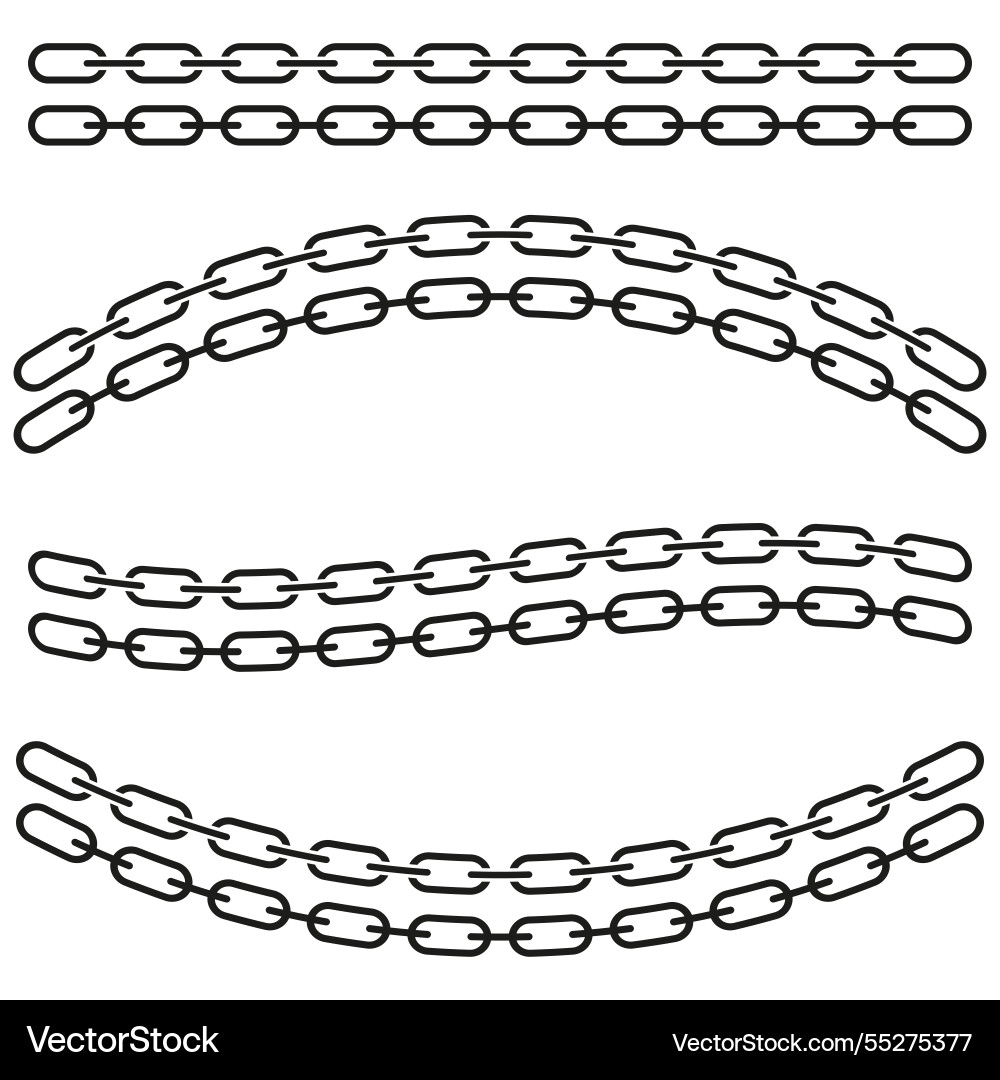 Chain design collection interlocking links Chain design collection interlocking links vector image