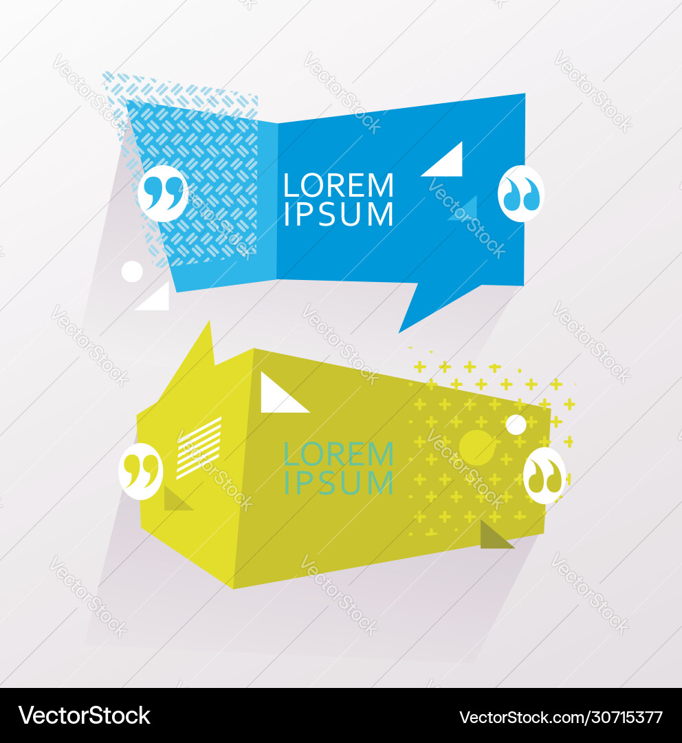 Chat bubble with geometric simple shapes abstract Vector Image