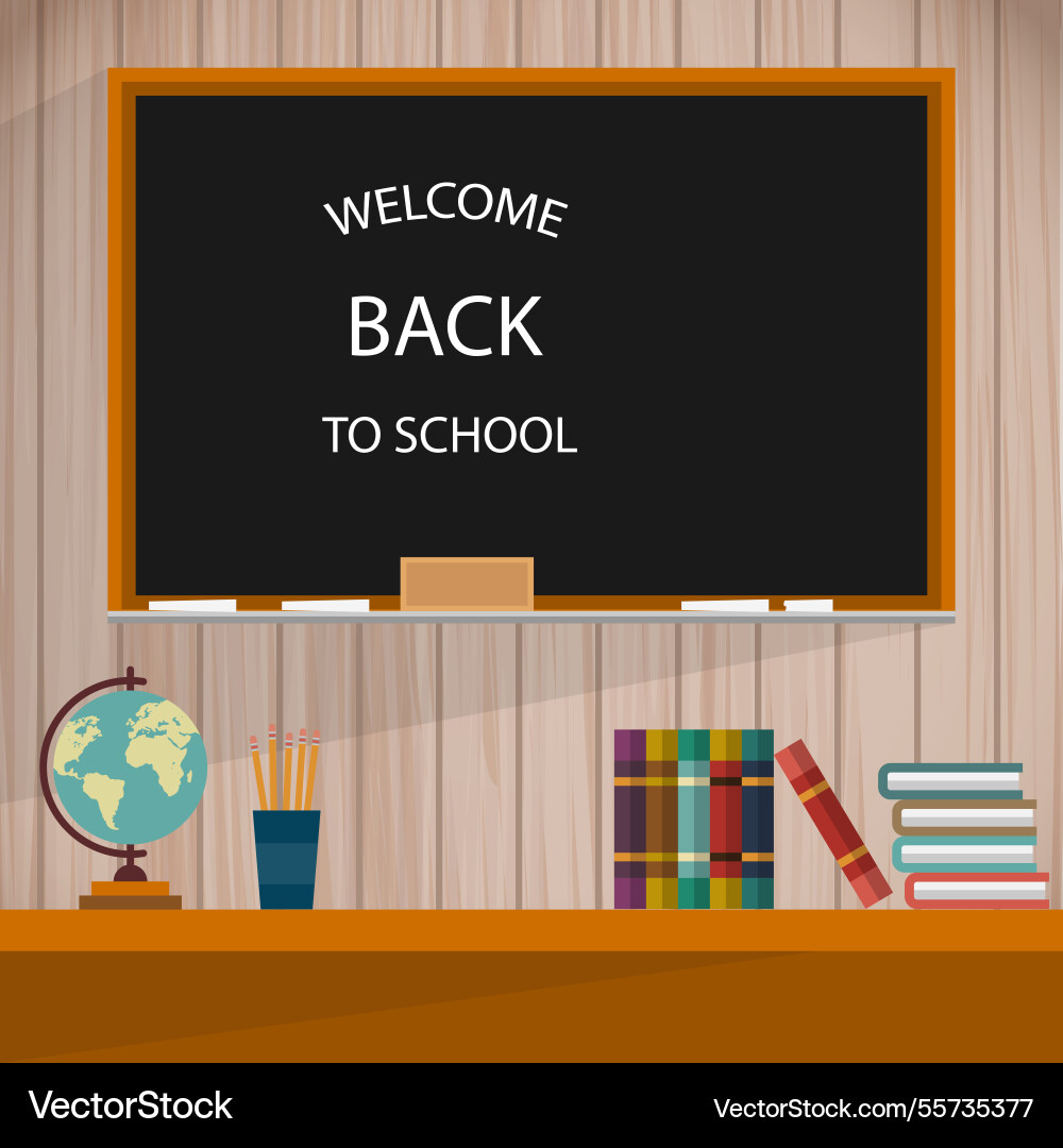 Class background with blackboard and other Vector Image