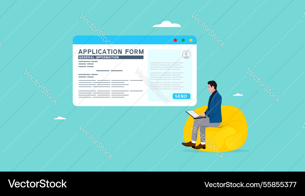 Complete application form apply for a job online Vector Image