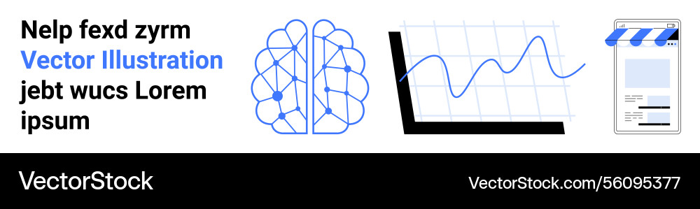 Data analysis representation with brain graph Data analysis representation with brain graph Vector Image
