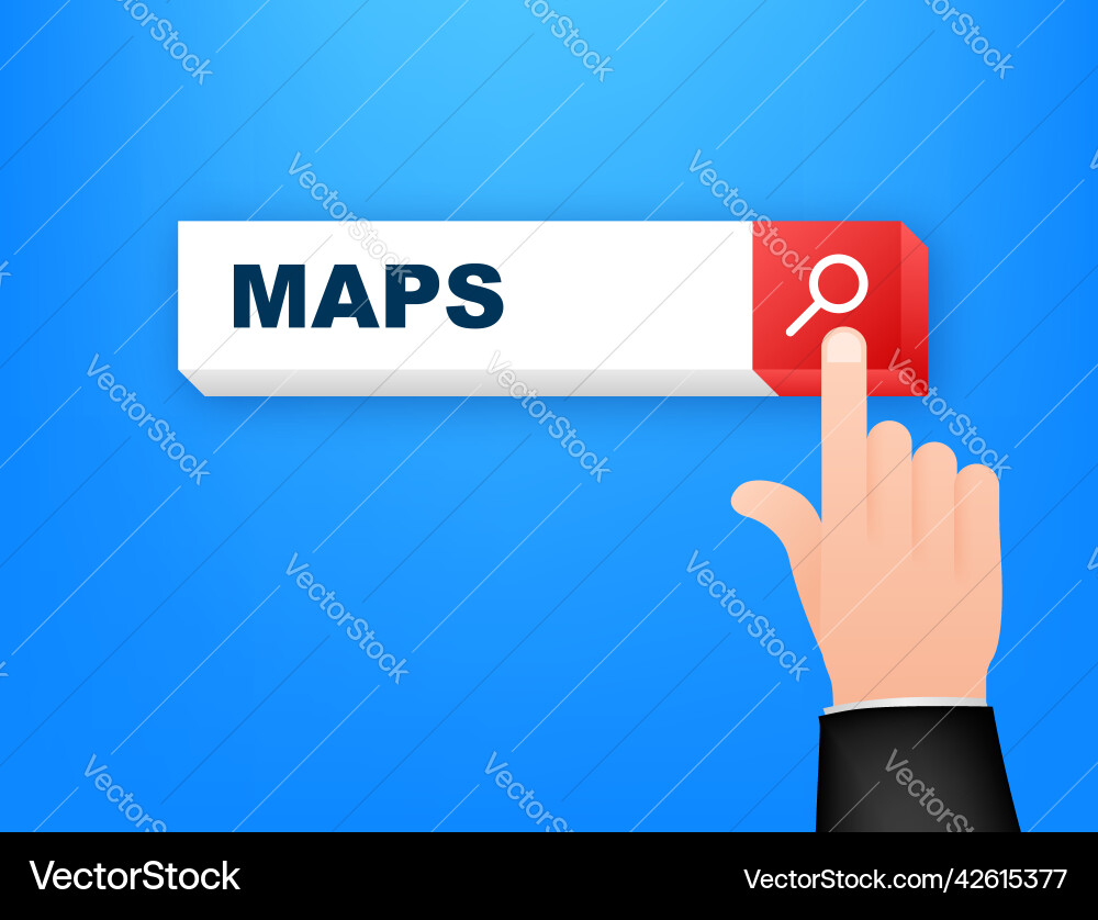 Flat maps search line for mobile app design Vector Image