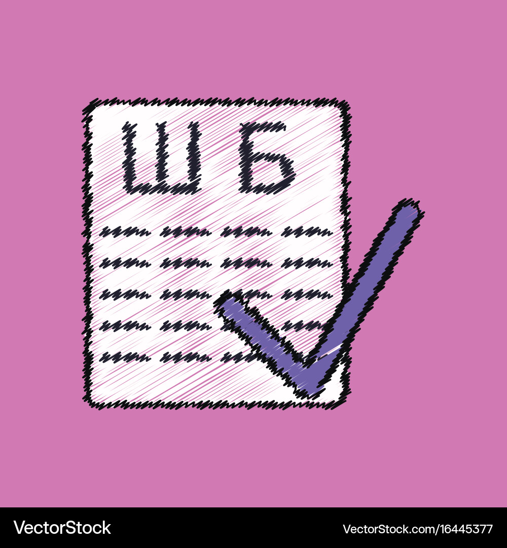 Flat shading style icon eye test with check mark vector image