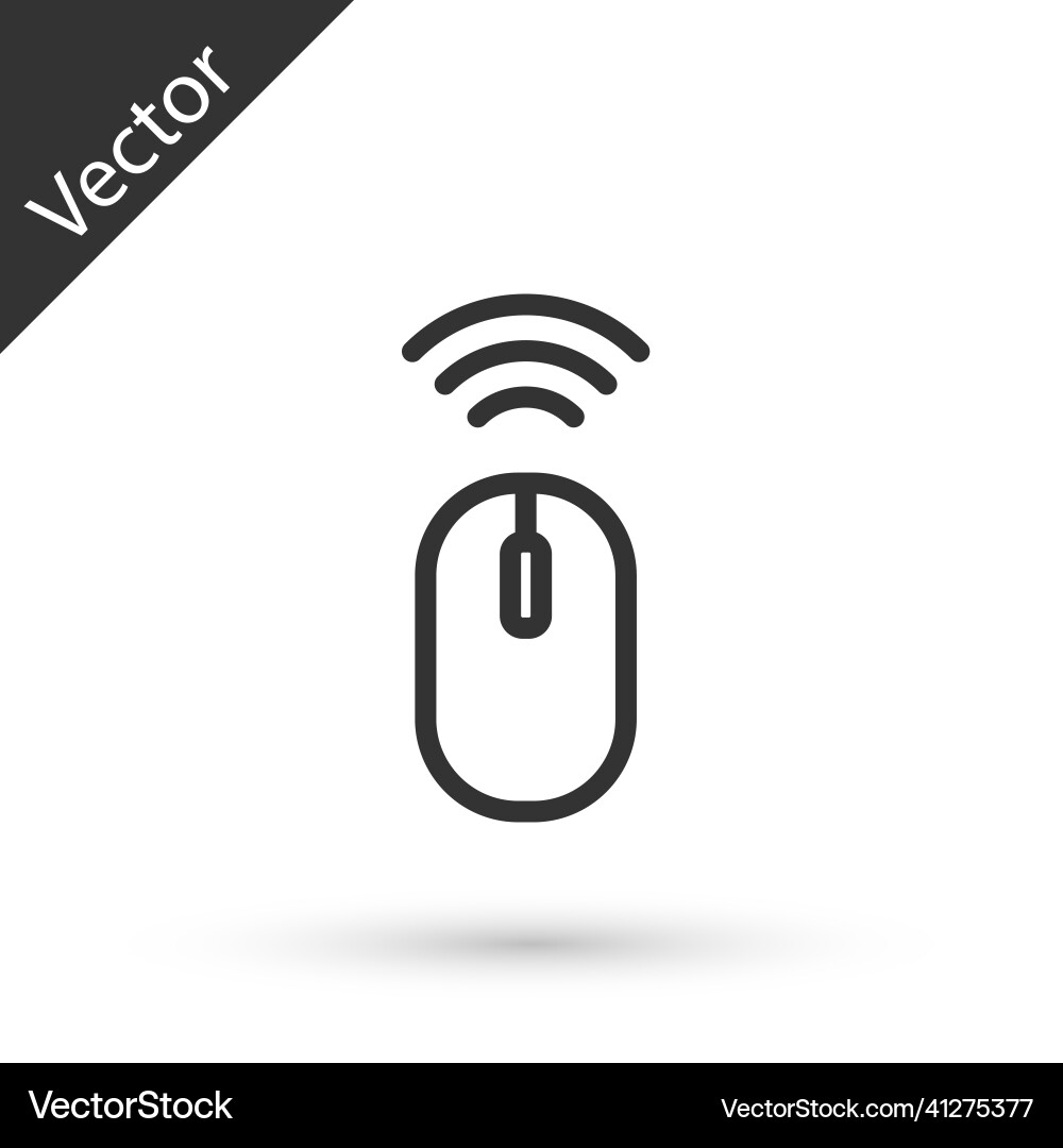 Grey line wireless computer mouse system icon Grey line wireless computer mouse system icon vector image