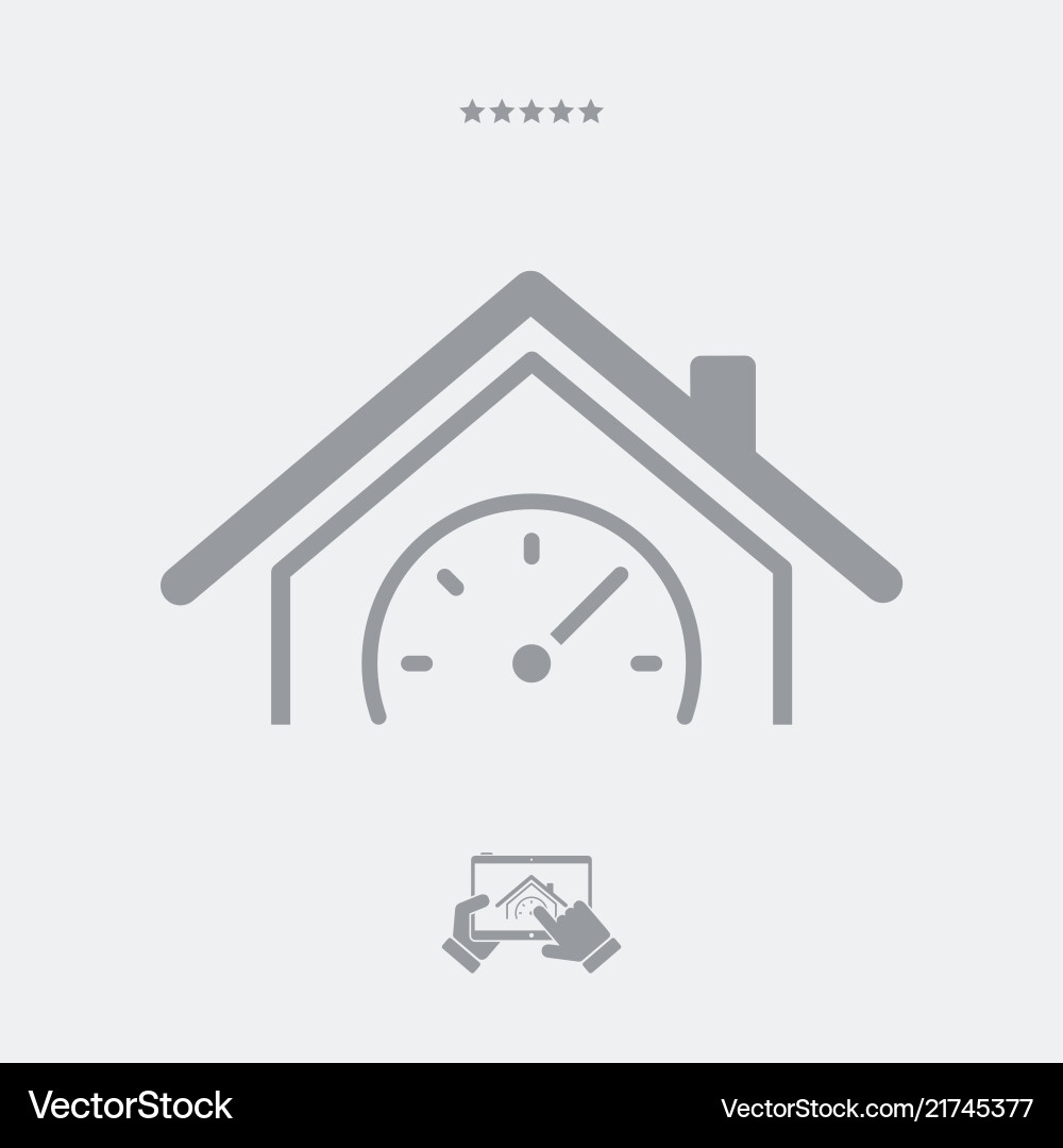 House and monitoring levels - web icon Vector Image