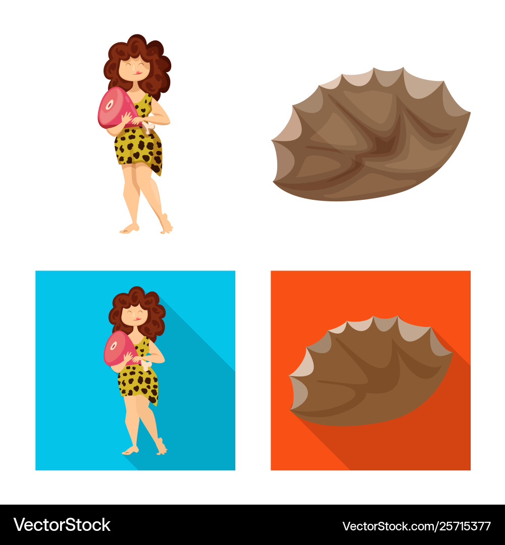Isolated object evolution and prehistory symbol Vector Image