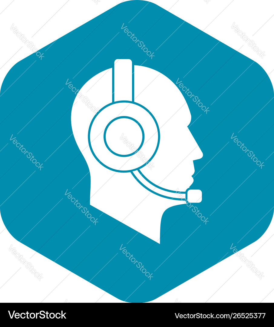 Operator in headset icon simple style Operator in headset icon simple style vector image