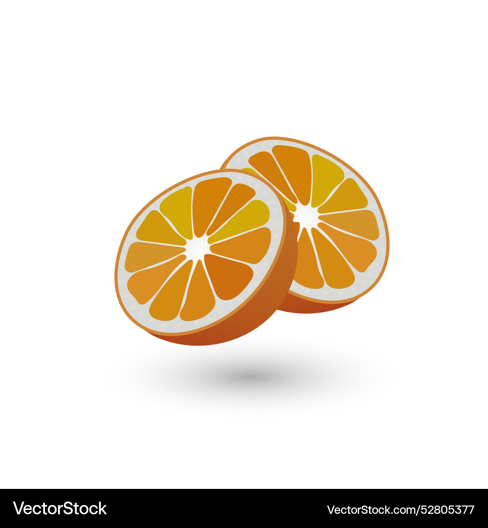 Orange slice icon on a white background flat Vector Image