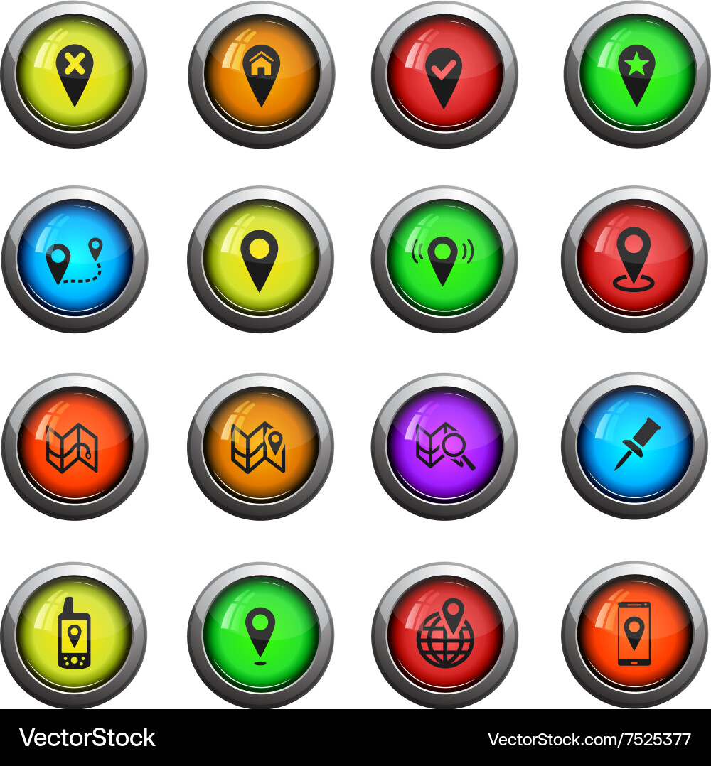 Pointer and maps icons set Vector Image