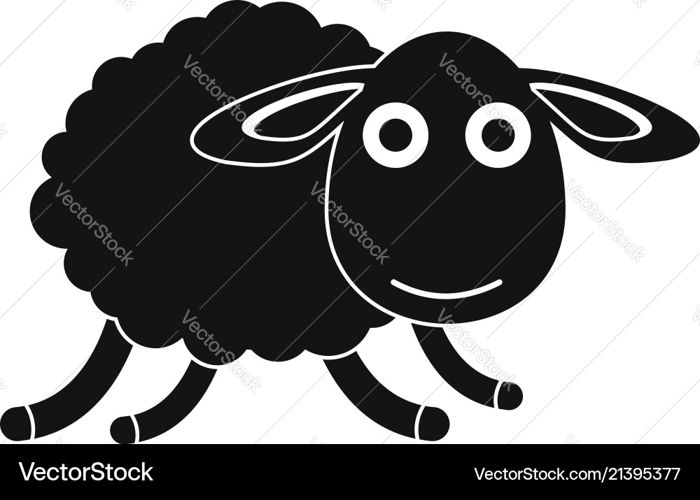 Running sheep icon simple style Vector Image