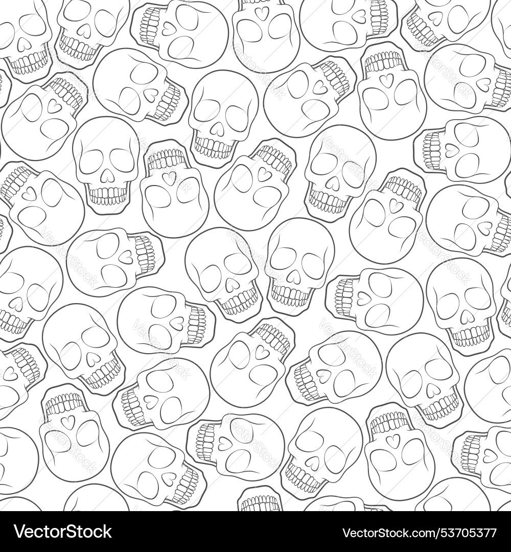 Seamless pattern with skull Seamless pattern with skull vector image