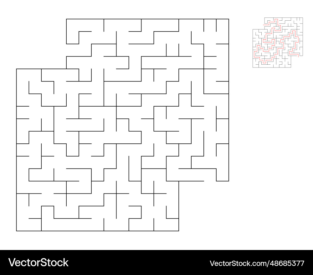 Square maze logic game with labyrinths Square maze logic game with labyrinths Vector Image