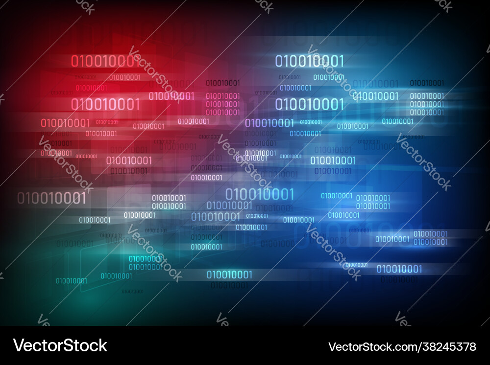 Abstract digital binary matrix number technology Abstract digital binary matrix number technology vector image