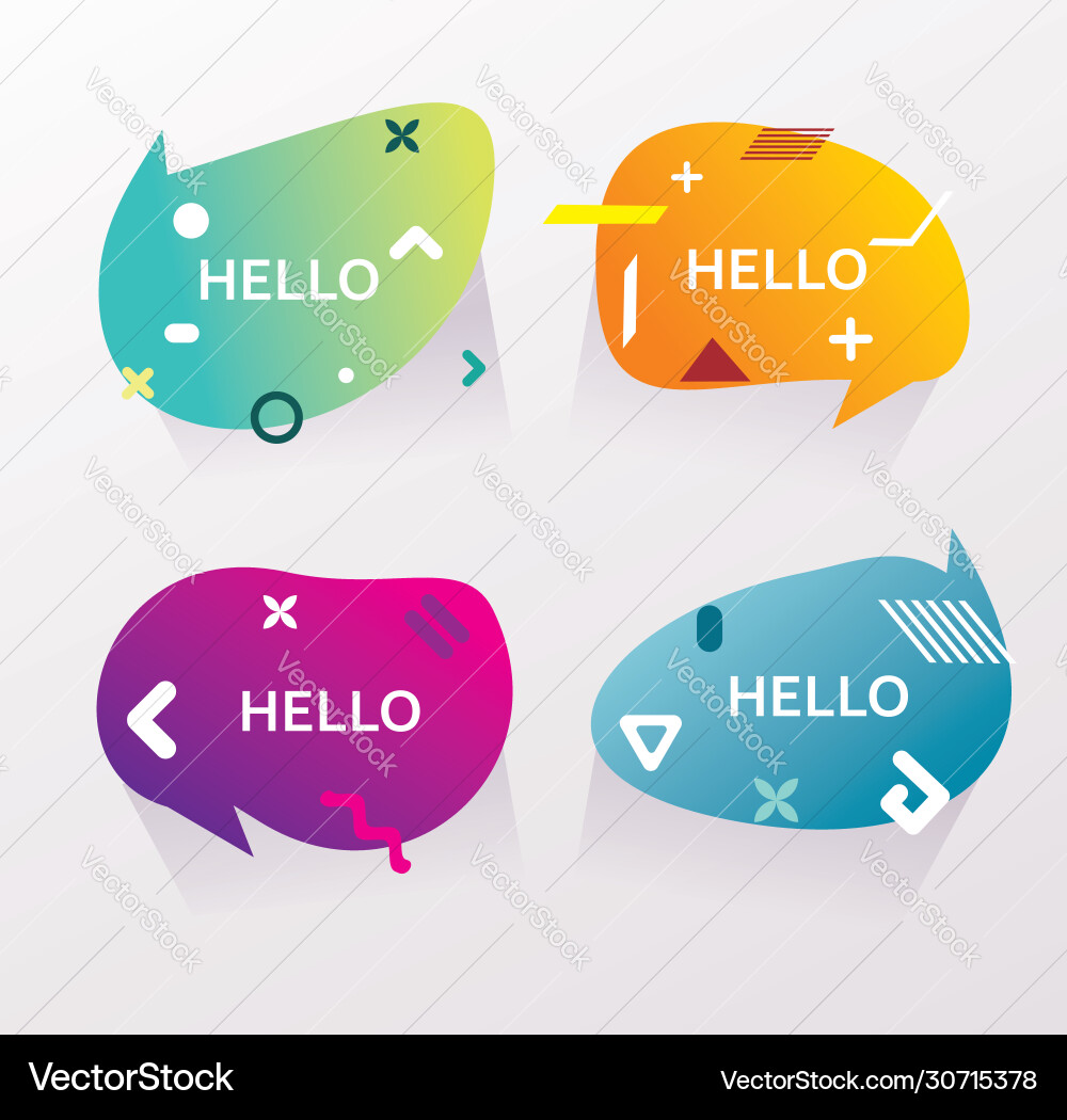 Chat bubble with geometric simple shapes abstract Chat bubble with geometric simple shapes abstract vector image