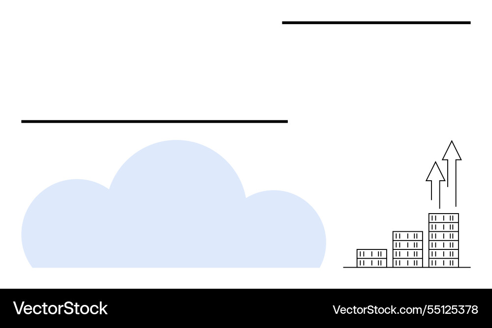 Cloud computing concept with data growth Cloud computing concept with data growth Vector Image