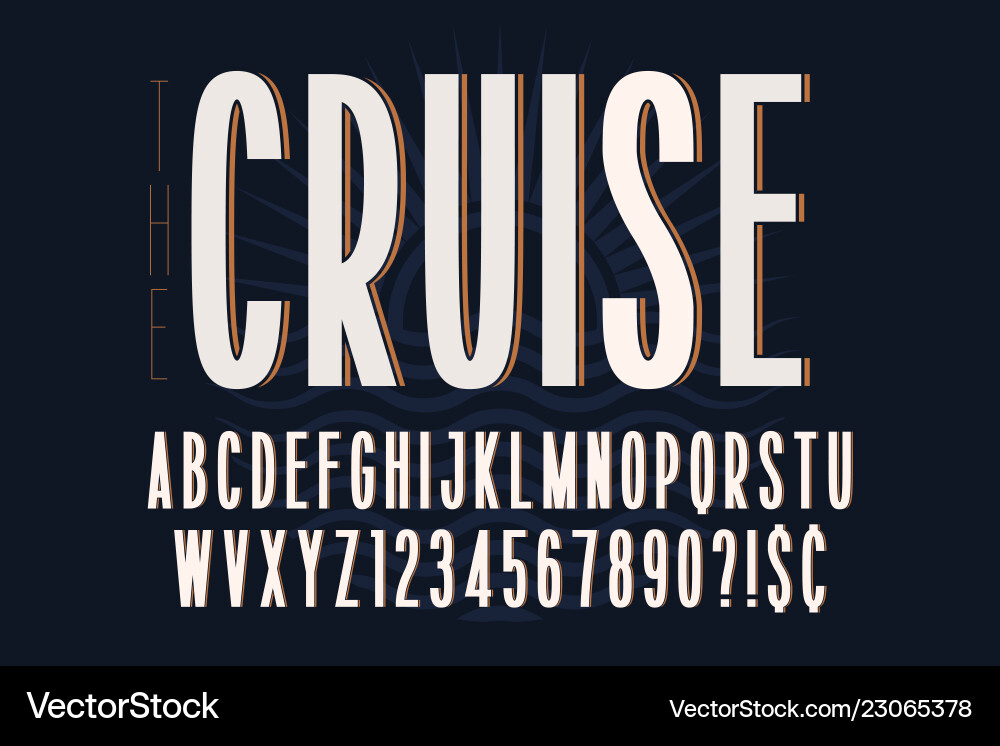 Condensed simple display font design alphabet Condensed simple display font design alphabet vector image