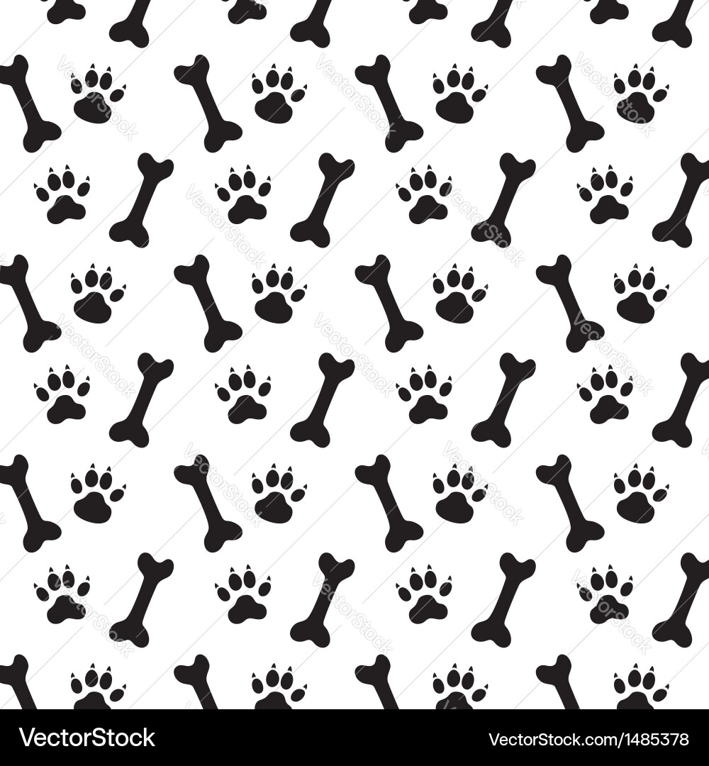 Dog Paw Print Pattern Vector Image