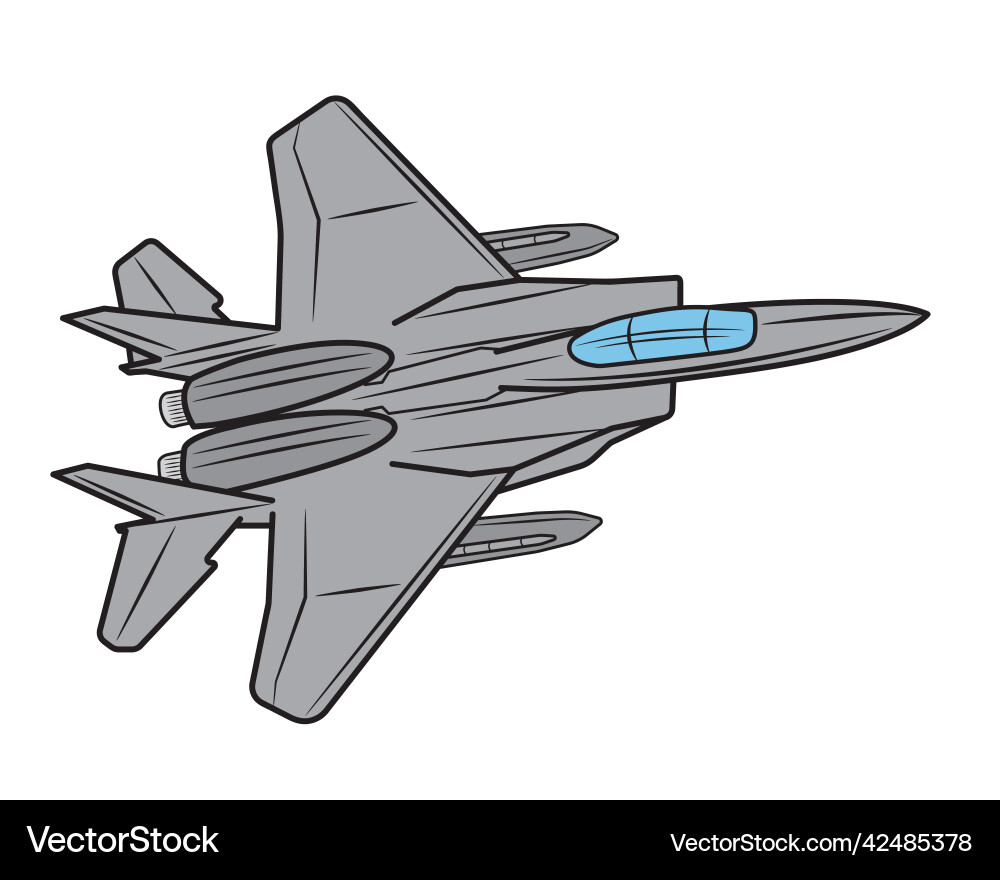 Fighter plane coloring book airplane drawing Vector Image
