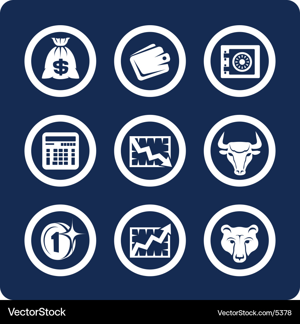 Finance Icons Set Royalty Free Vector Image - VectorStock