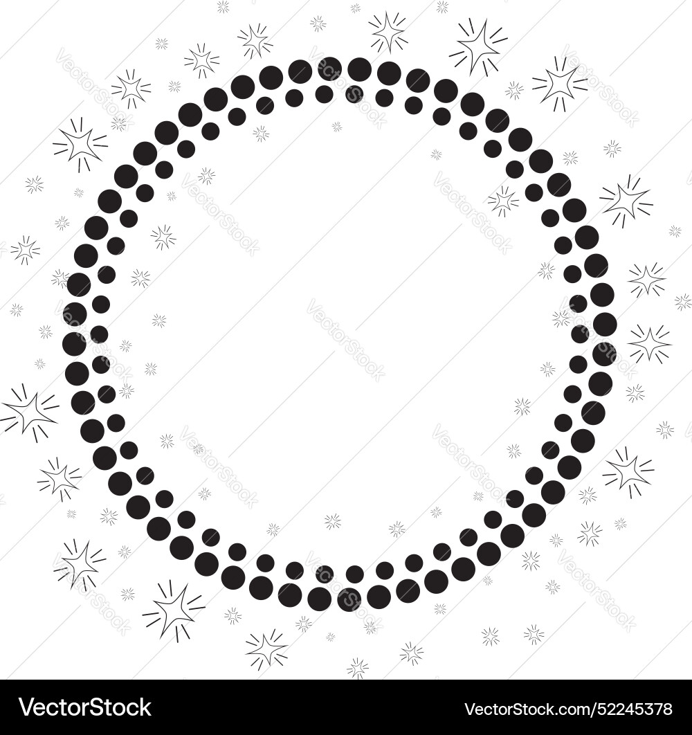Round frame with circles and stars Vector Image
