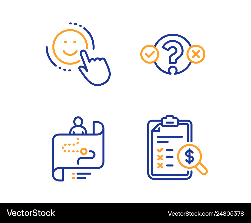 Smile Quiz Journey Icons Vector Image