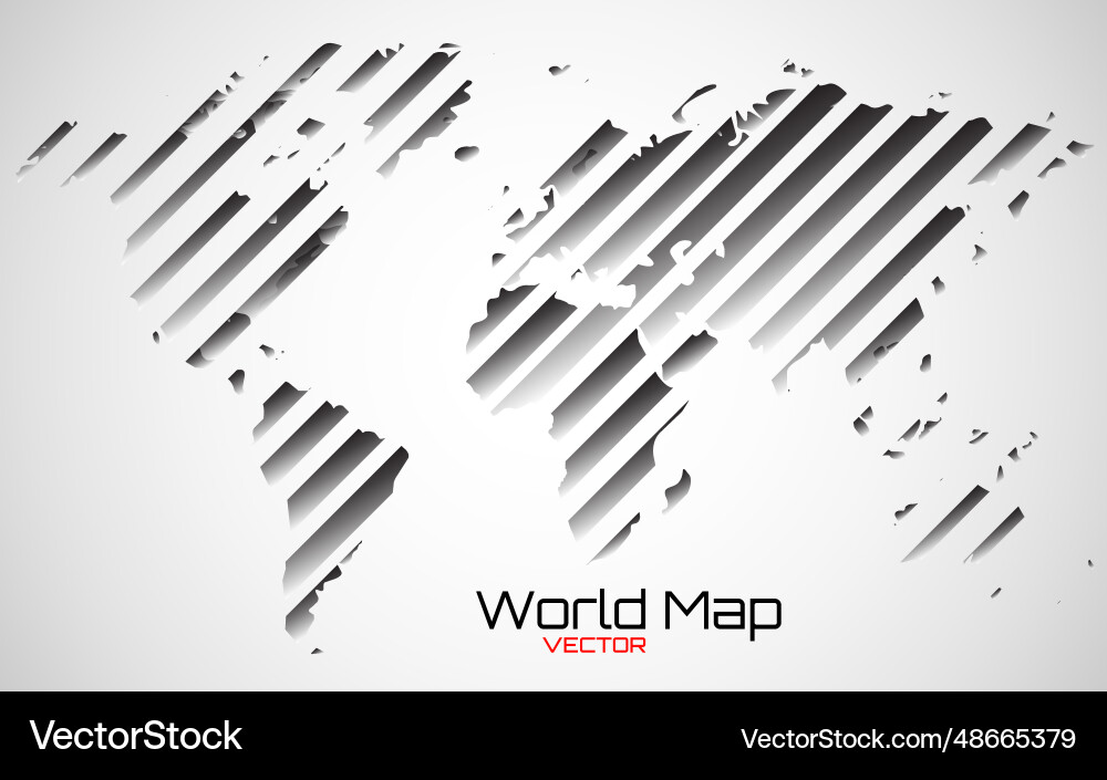 Abstract world map with gradients lines Vector Image