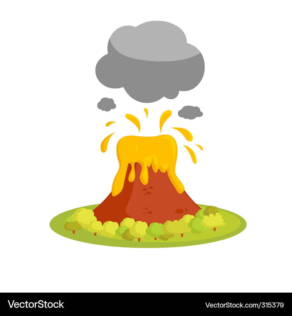 Cartoon Volcano Royalty Free Vector Image - VectorStock